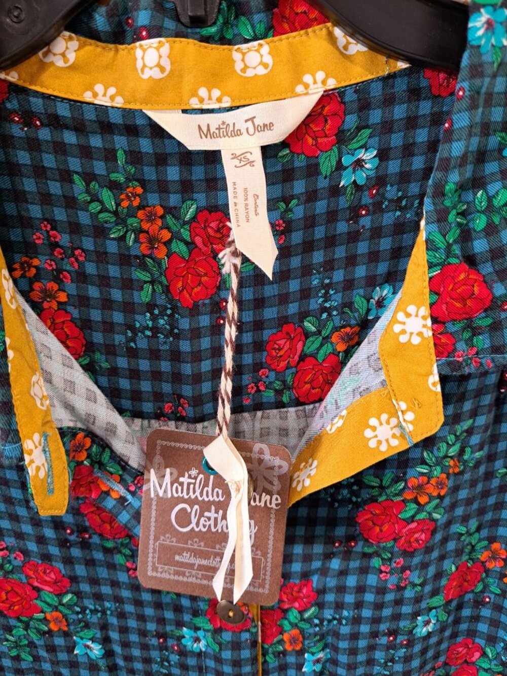NEW Matilda Jane Choose Your Path Fa La La Button Down Dress Womens XS READ - Picture 2 of 12